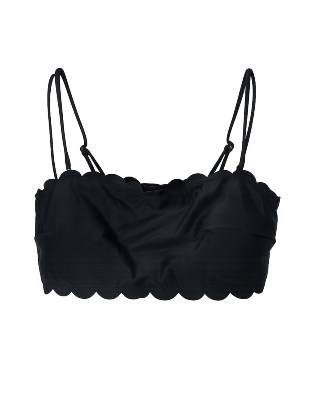 Scalloped Edge Black bathing suit top. Never worn. Large
